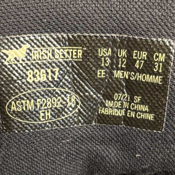 Irish Setter 83617 Brown Leather Waterproof Soft Toe Work Boots Men’s 13 EE - Picture 5 of 8